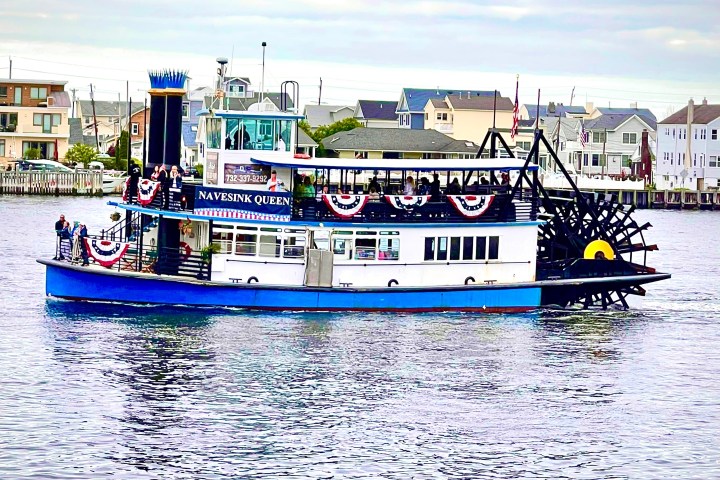 a small boat in a large body of water